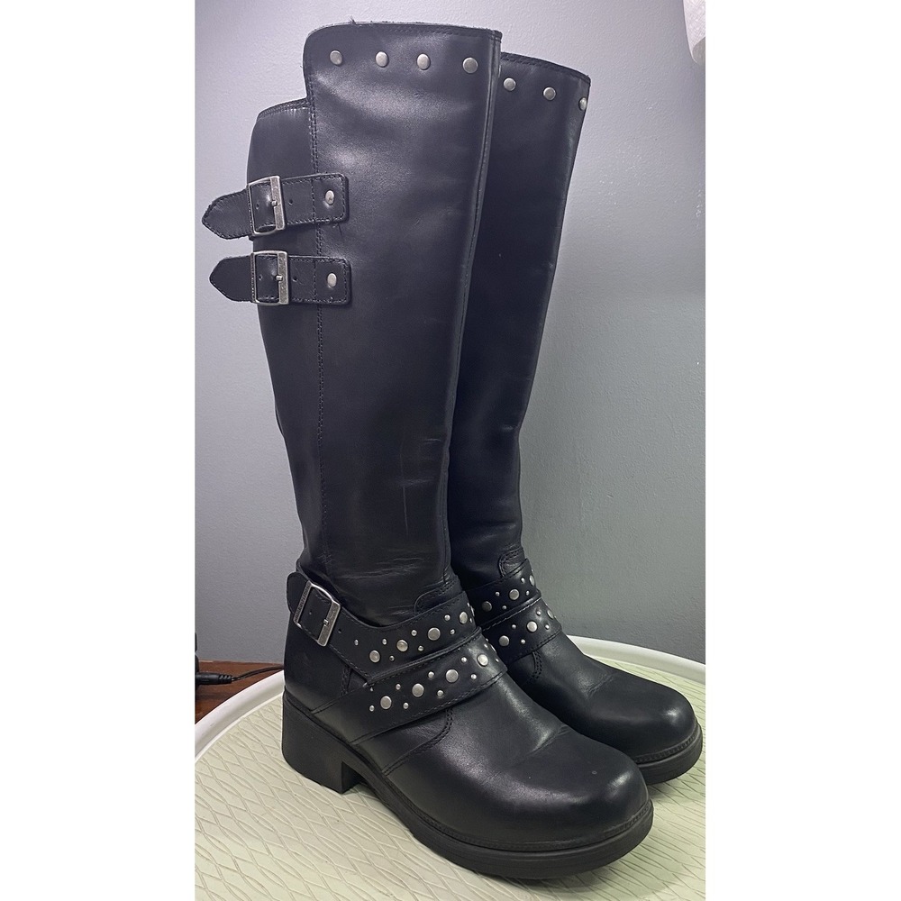 Harley-Davidson Women 15" Shaft Motorcycle Biker Boots Black Wide Calf 15.5-7.5M